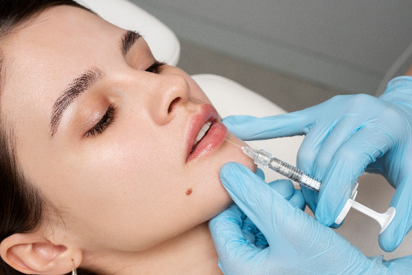 undergoing facial fillers treatment